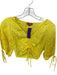 Staud Size XS Yellow Viscose Blend 3/4 Balloon Sleeve Jaquard Cropped Top Yellow / XS
