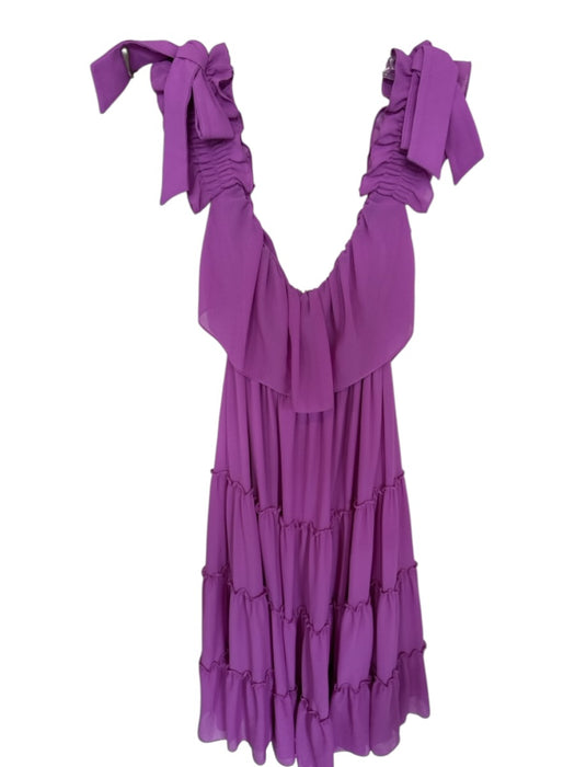 Misa Size XS Purple Polyester Off Shoulder Smocked Waist Maxi Dress Purple / XS
