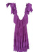 Misa Size XS Purple Polyester Off Shoulder Smocked Waist Maxi Dress Purple / XS