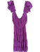 Misa Size XS Purple Polyester Off Shoulder Smocked Waist Maxi Dress Purple / XS