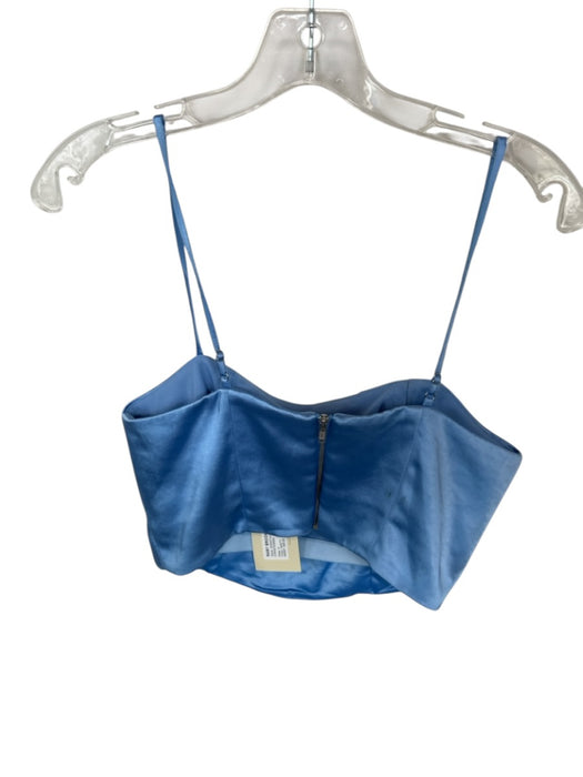 Ramy Brook Size 4 Blue Polyester Built in bra Pleated Cropped Top Blue / 4