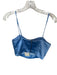Ramy Brook Size 4 Blue Polyester Built in bra Pleated Cropped Top Blue / 4