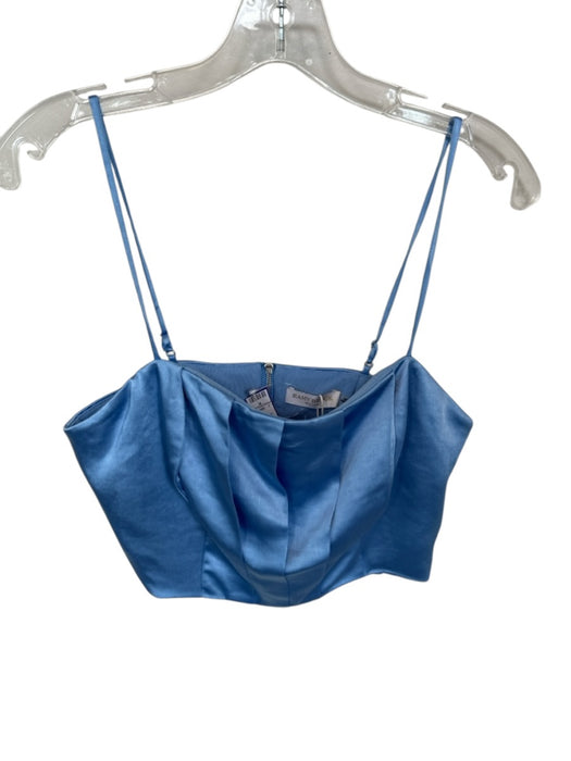Ramy Brook Size 4 Blue Polyester Built in bra Pleated Cropped Top Blue / 4
