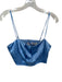 Ramy Brook Size 4 Blue Polyester Built in bra Pleated Cropped Top Blue / 4