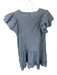 Hunter Bell Size L Slate Blue Cotton Short Sleeve Scallopped Hem Buttons Dress Slate Blue / L