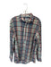 H Stockton Size L Blue & Red Cotton Plaid Quarter Button Men's Shirt Blue & Red / L