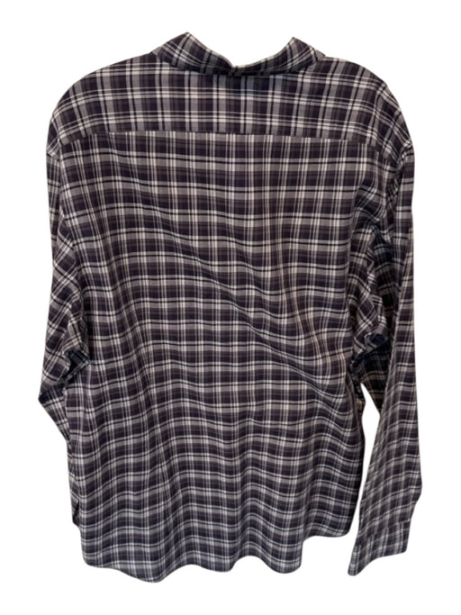 John Varvatos Size XL Purple & White Cotton Plaid Button Down Men's Shirt Purple & White / XL