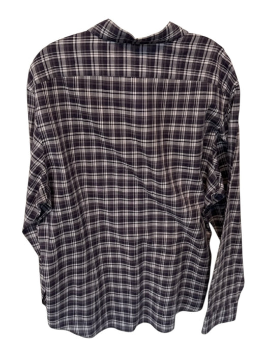 John Varvatos Size XL Purple & White Cotton Plaid Button Down Men's Shirt Purple & White / XL