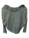 A Shirt Thing Size S Green & Navy Cotton Blend Long Sleeve Checkered V Neck Top Green & Navy / S