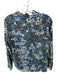 Piazza Sempione Size 42 Blue & Green Cotton Long Sleeve Flowers Buttons Top Blue & Green / 42