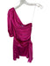 Amanda Uprichard Size S Fushcia Silk One Sleeve Gathered Side Zip Sash Dress Fushcia / S
