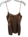 Retrofete Size XS Brown & Gold Acetate Chain Strap Corset Bodice Back Zip Dress Brown & Gold / XS