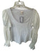 Cinq a Sept Size S White Cotton Long Balloon Sleeve Scoop Neck Top White / S