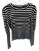Veronica Beard Size S Black & White Cotton Blend Long Balloon Sleeve Striped Top Black & White / S