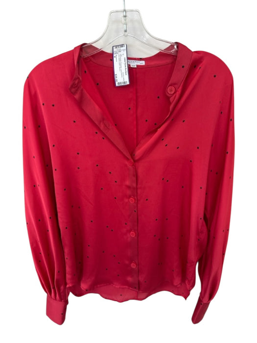 Equipment Size M Red & Black Polyester Long Sleeve stars Button Down Top Red & Black / M