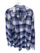 Bugatchi Size XXL Purple & White Cotton Plaid Button Down Men's Shirt Purple & White / XXL