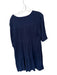 XiRENA Size L Navy Cotton 3/4 Balloon Sleeve Crinkle Buttons V Neck Dress Navy / L