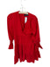 Pomander Place Size S Red Polyester Long Balloon Sleeve V Neck Dress Red / S