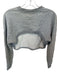 Tibi Size S Gray Cotton Long Sleeve Heathered Open Back Cropped Sweatshirt Gray / S