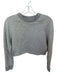 Tibi Size S Gray Cotton Long Sleeve Heathered Open Back Cropped Sweatshirt Gray / S