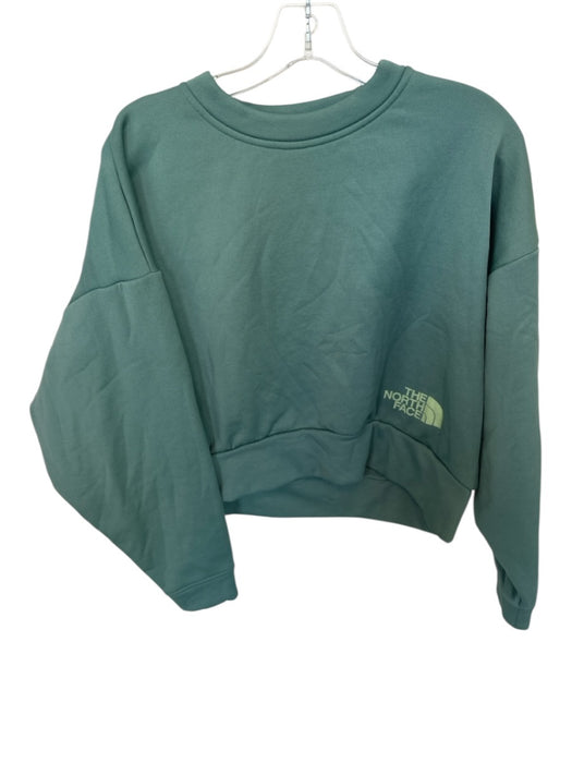 The North Face Size S Green Polyester Long Sleeve Logo Cropped Sweatshirt Green / S