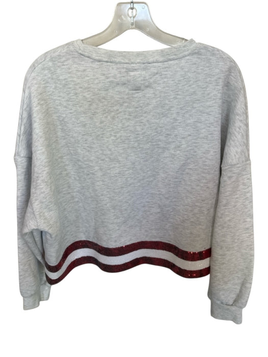 Size M Gray & Red Cotton Blend Long Sleeve UGA Sequins Sweatshirt Gray & Red / M
