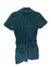Show Me Your Mumu Size M Teal Corduroy Short Sleeve Front Zip Belted Dress Teal / M