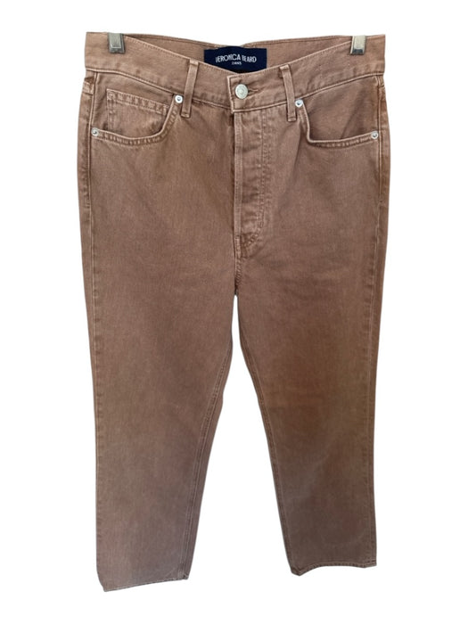 Veronica Beard Size 27 Light Brown Cotton Blend High Waist Straight Leg Jeans Light Brown / 27