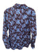 Proenza Schouler Size 6 Blue & Purple Cotton Long Sleeve Abstract Collar Top Blue & Purple / 6