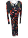 Cara Cara Size S Black & Red Viscose Long Sleeve Flowers Maxi Dress Black & Red / S