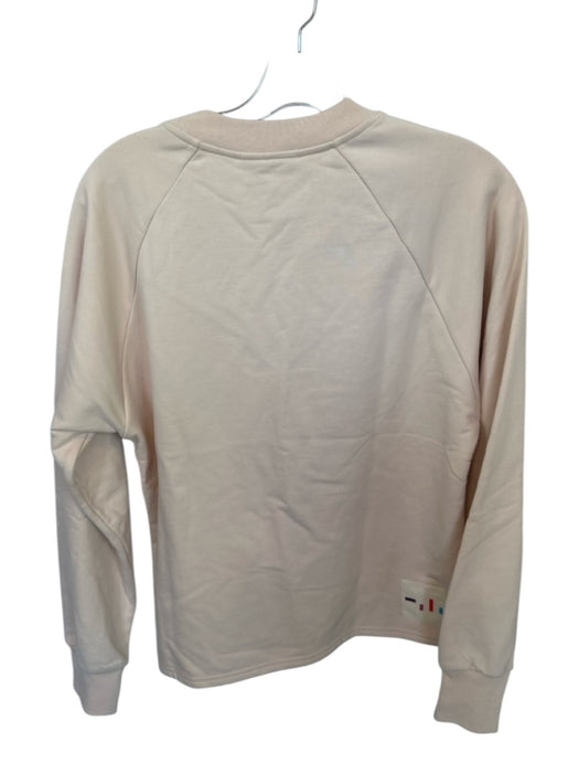 Tibi Size XS Blush Cotton Long Sleeve Gathered Side Crew Neck Sweatshirt Blush / XS
