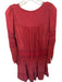 Sea New York Size 4 Rust Viscose Long Sleeve Lace Detail Buttons Dress Rust / 4