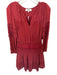 Sea New York Size 4 Rust Viscose Long Sleeve Lace Detail Buttons Dress Rust / 4