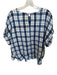 The Great Size 2/M Blue & White Cotton Short Sleeve Plaid Keyhole Back Top Blue & White / 2/M