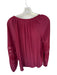 Ramy Brook Size S Cranberry Red Polyester Long Balloon Sleeve V Neck Top Cranberry Red / S