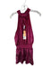 Ramy Brook Size M Burgandy Velvet Sleeveless Smocked Waist high neck Dress Burgandy / M