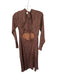 Free People Size 4 Brown & Black Polyester Long Sleeve Animal Print Maxi Dress Brown & Black / 4