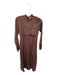 Free People Size 4 Brown & Black Polyester Long Sleeve Animal Print Maxi Dress Brown & Black / 4