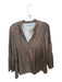 Tuckernuck Size M Brown & Black Polyester Long Bell Sleeve Animal Print Top Brown & Black / M