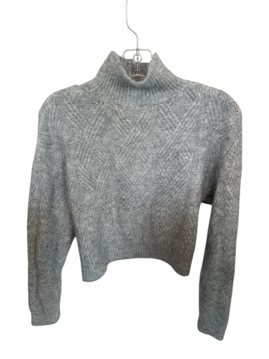 Bershka Size S Light Gray Polyester Blend Knit Half Zip Long Sleeve Sweater Light Gray / S