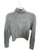 Bershka Size S Light Gray Polyester Blend Knit Half Zip Long Sleeve Sweater Light Gray / S