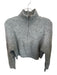 Bershka Size S Light Gray Polyester Blend Knit Half Zip Long Sleeve Sweater Light Gray / S