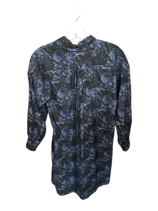Ann Mashburn Size XS Navy & Purple Cotton Long Sleeve Butterfly Wing Dress Navy & Purple / XS