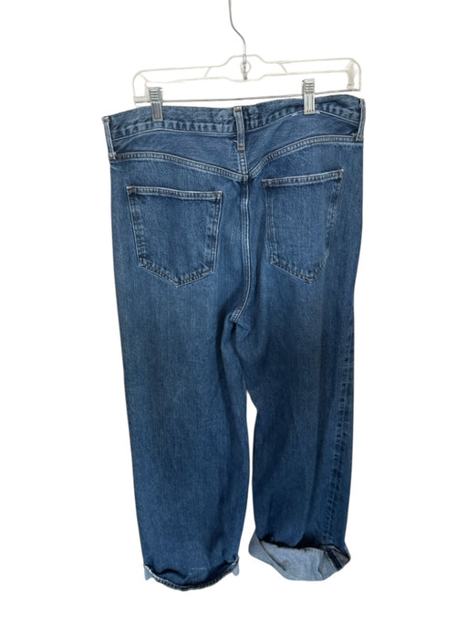 Agolde Size 31 Dark Wash Organic Cotton High Waist Button Fly Wide Leg Jeans Dark Wash / 31
