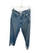 AMO Size 29 Med Dark Wash Cotton Blend High Waist Straight Leg Raw Hem Jeans Med Dark Wash / 29