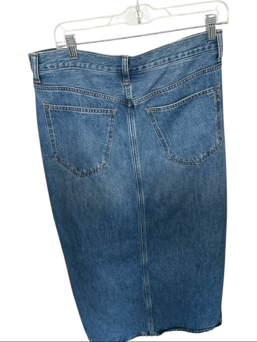 Madewell Size 27 Med Dark Wash Cotton High Ankle Slit Denim Maxi Skirt Med Dark Wash / 27
