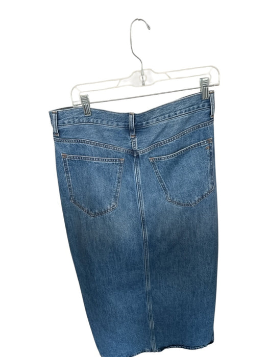 Madewell Size 27 Med Dark Wash Cotton High Ankle Slit Denim Maxi Skirt Med Dark Wash / 27
