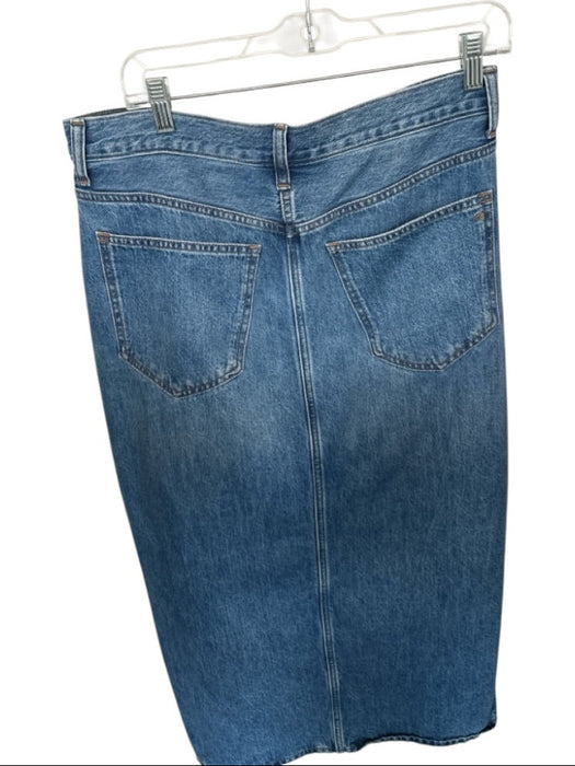 Madewell Size 27 Med Dark Wash Cotton High Ankle Slit Denim Maxi Skirt Med Dark Wash / 27