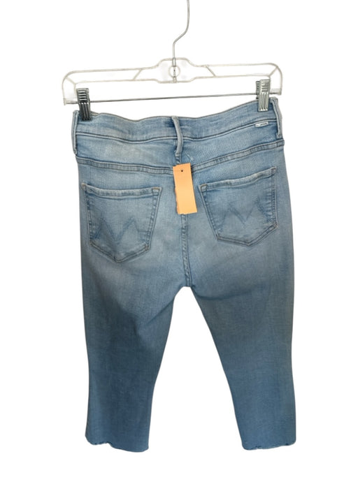 Mother Size 28 Light Wash Cotton Blend High Waist Straight Leg Raw Hem Jeans Light Wash / 28