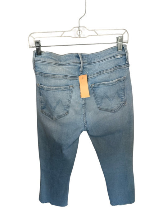Mother Size 28 Light Wash Cotton Blend High Waist Straight Leg Raw Hem Jeans Light Wash / 28